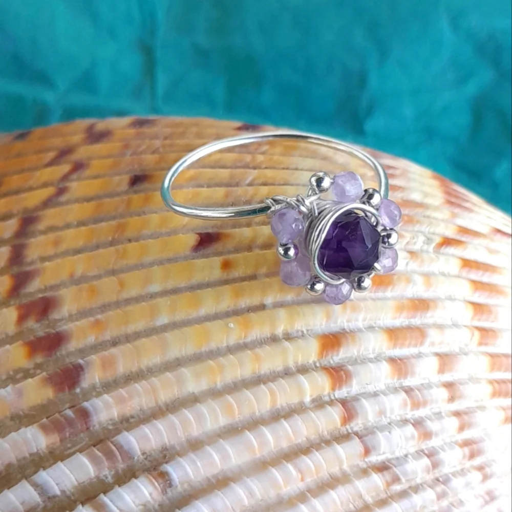 Amethyst Ring Sterling Silver - Picture 13 of 14